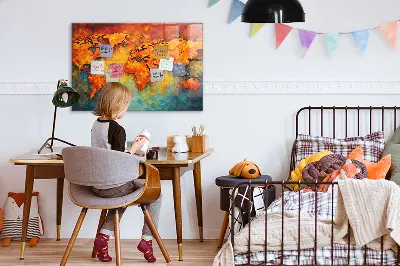 Decorative World Map Magnet Board