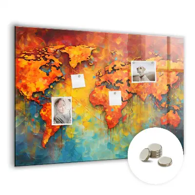 Decorative World Map Magnet Board