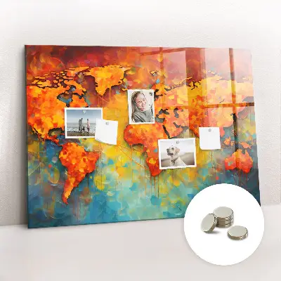 Decorative World Map Magnet Board