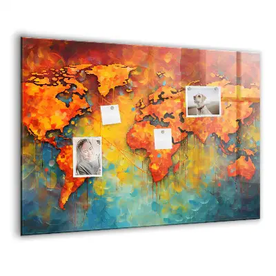 Decorative World Map Magnet Board