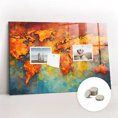 Decorative World Map Magnet Board