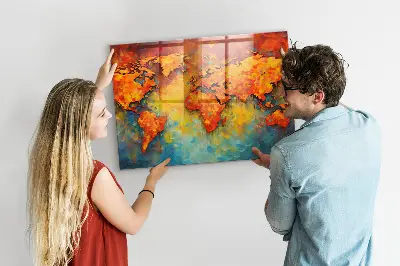 Decorative World Map Magnet Board