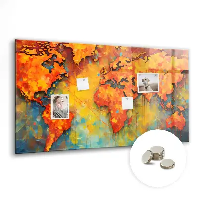 Decorative World Map Magnet Board