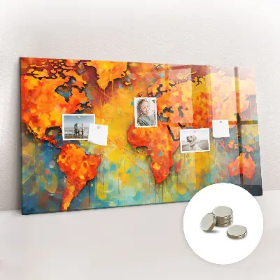Decorative World Map Magnet Board