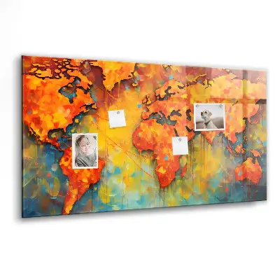Decorative World Map Magnet Board