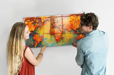 Decorative World Map Magnet Board
