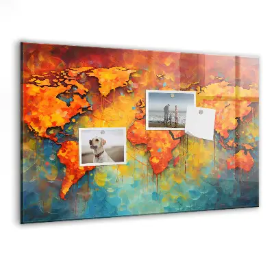 Decorative World Map Magnet Board
