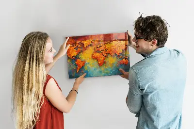 Decorative World Map Magnet Board