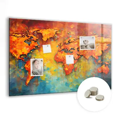 Decorative World Map Magnet Board