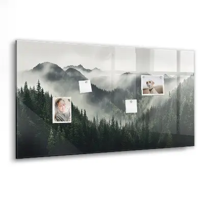 Magnetic wall board with forest landscape