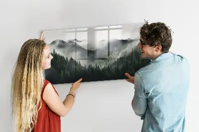 Magnetic wall board with forest landscape
