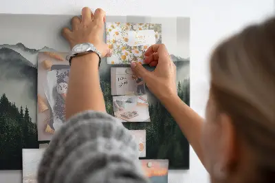 Magnetic wall board with forest landscape
