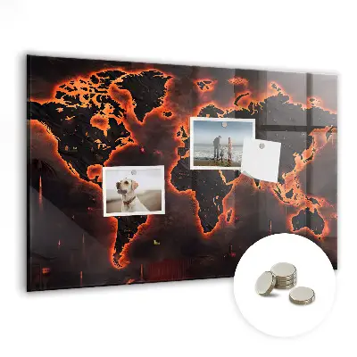 Magnetic wall board World map
