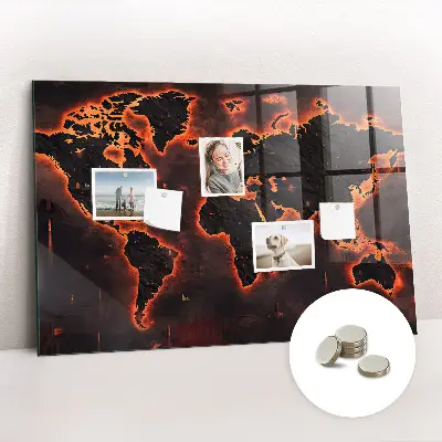 Magnetic wall board World map