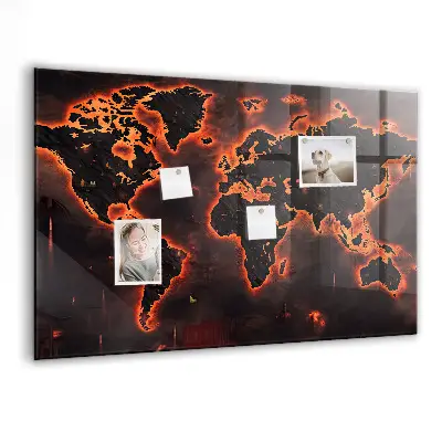 Magnetic World Map Wall Board