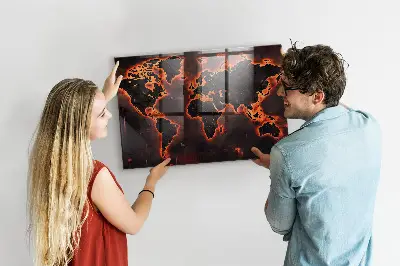 Magnetic World Map Wall Board