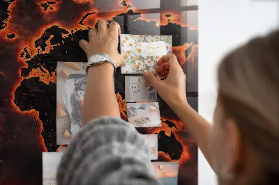 Magnetic wall board World map