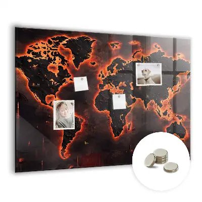 Magnetic World Map Wall Board