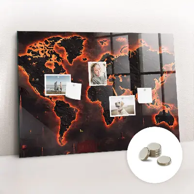 Magnetic World Map Wall Board