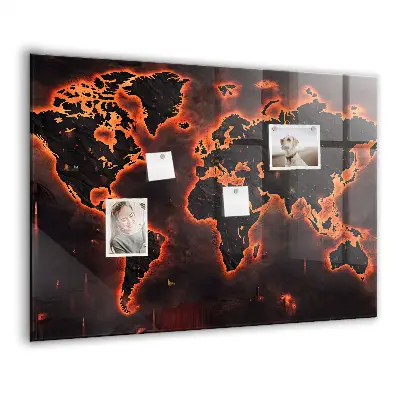 Magnetic World Map Wall Board