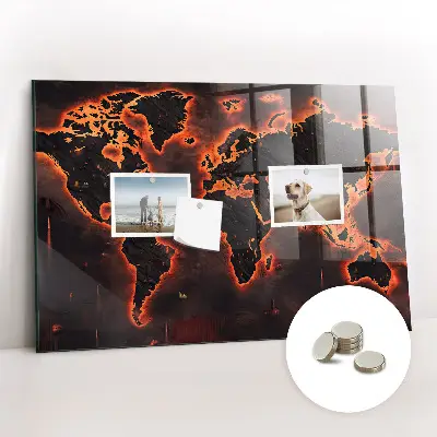 Magnetic World Map Wall Board