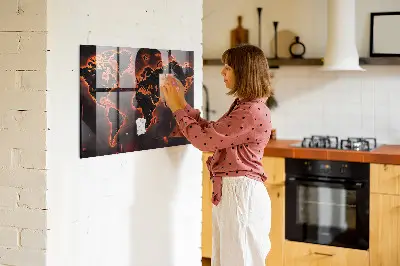 Magnetic World Map Wall Board