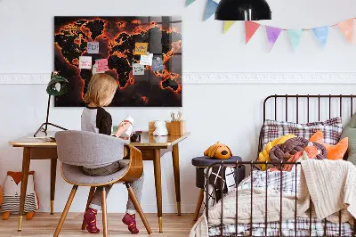 Magnetic World Map Wall Board