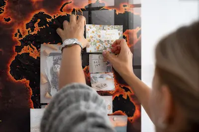 Magnetic World Map Wall Board