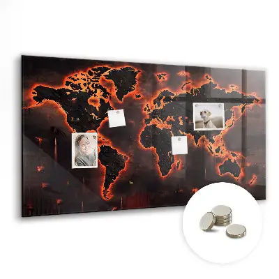 Magnetic World Map Wall Board