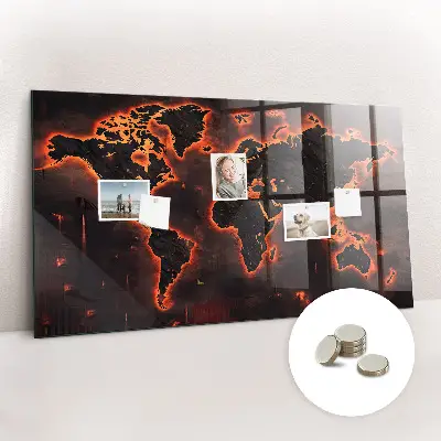Magnetic World Map Wall Board