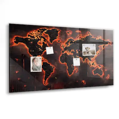 Magnetic World Map Wall Board