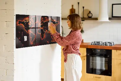 Magnetic wall board World map