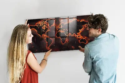 Magnetic World Map Wall Board