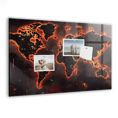 Magnetic World Map Wall Board