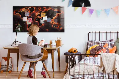 Magnetic World Map Wall Board