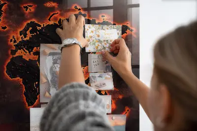 Magnetic World Map Wall Board