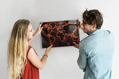 Magnetic World Map Wall Board