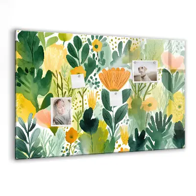 Watercolor flowers magnet board