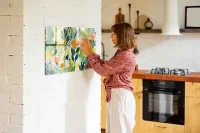Watercolor flowers magnet board