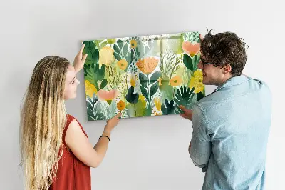Watercolor flowers magnet board