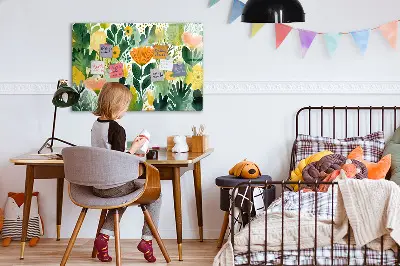 Watercolor flowers magnet board