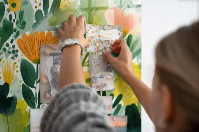 Watercolor flowers magnet board