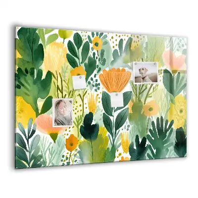 Watercolor flowers magnet board