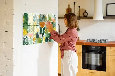 Watercolor flowers magnet board
