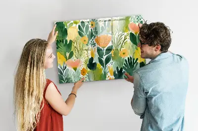 Watercolor flowers magnet board