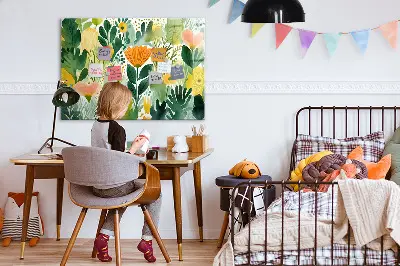 Watercolor flowers magnet board