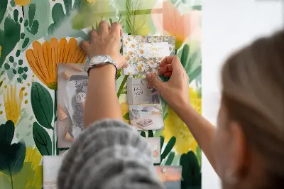 Watercolor flowers magnet board