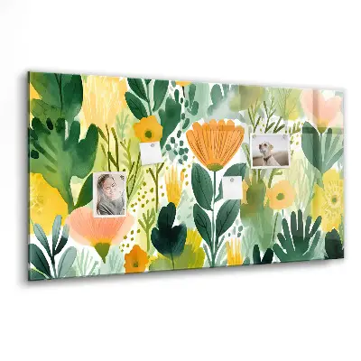 Watercolor flowers magnet board