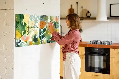 Watercolor flowers magnet board