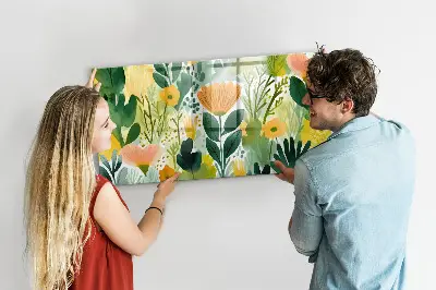 Watercolor flowers magnet board